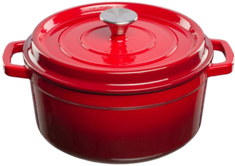Grand feu - emaljeret støbejernsgryde - 4,7 ltr. - rød