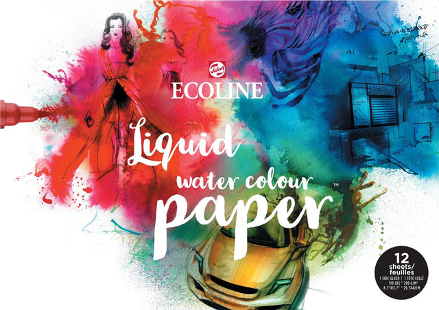 Ecoline akvarel papirblok | 29,7 x 42 cm (a3), 290 g m², 12 ark