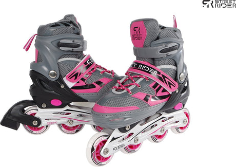 Street rider rulleskøjter pink grå, str. 33-36