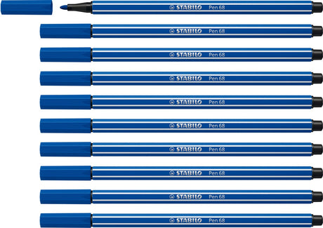 Stabilo pen 68 - premium tuschpen - mørkeblå - æske med 10 stk