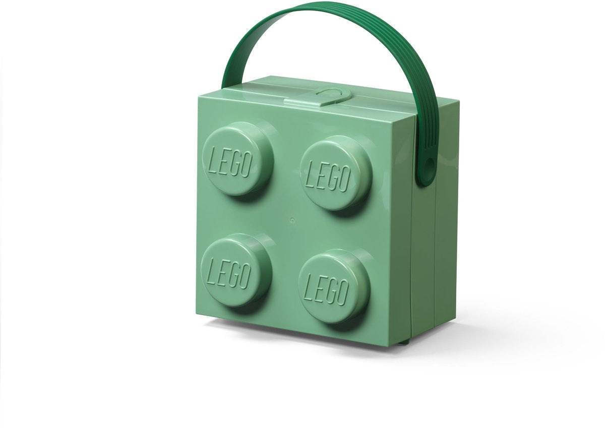Lego - madkasseklods 4 med hank - polypropylen - grøn
