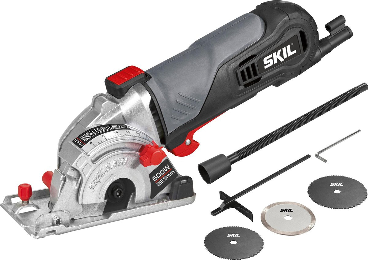 Skil multisav 600w - elektrisk håndsav - rundsav - kompakt multisavmaskine - breddeguide - skærekapacitet 28,5 mm - inklusive 2x savklinger 80 tænder - 5330 AA