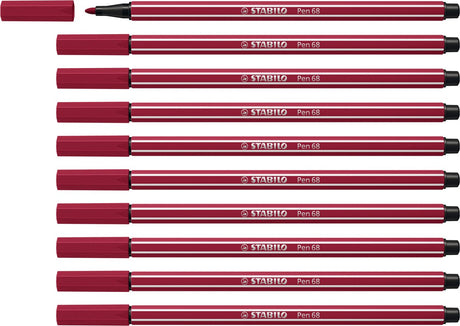 Stabilo pen 68 - premium tuschpen - lynglilla - æske med 10 stk.