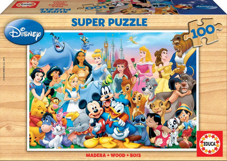 Educa - puslespil 100 brikker - Disneys magiske verden - træpuslespil