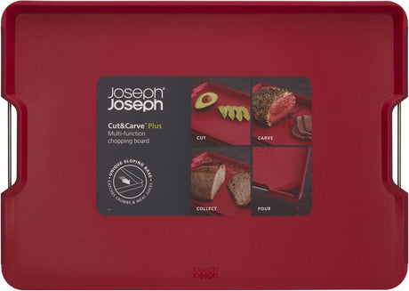 Joseph joseph skærebræt, ekstra stort, dobbeltsidet, rød - | cut carve plus