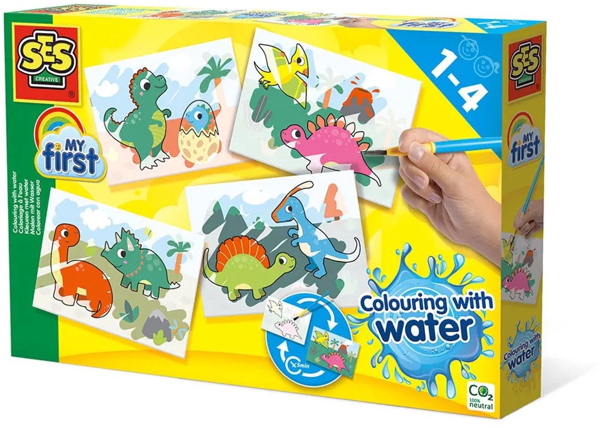 Ses creative ses mine første farver med vand - dinosaurer