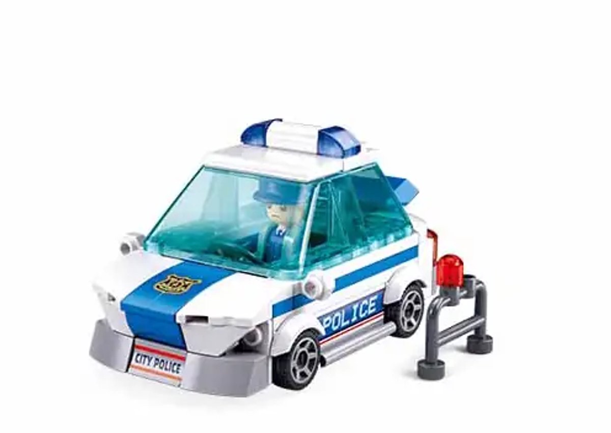 Sluban metropolis politipatruljevogn byggelegetøj til børn fra 6 år - byggelegetøjsmodelbygning - byggekasse med 98 byggeklodser og 1 minifigur - m38-b1217b