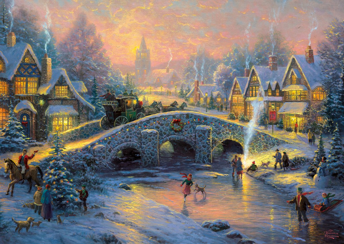 Schmidt kinkade landsby i sneen