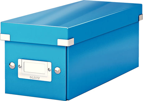 Leitz wow click store opbevaringsboks med låg til cd'er - papsorteringsæske til varer - 84% genbrugspap - 14,3 x 35,2 cm (bxd) - blå