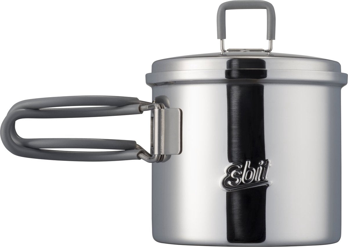 Esbit kogegryde - 625 ml - foldehåndtag - rustfrit stål - volumenindikatorer