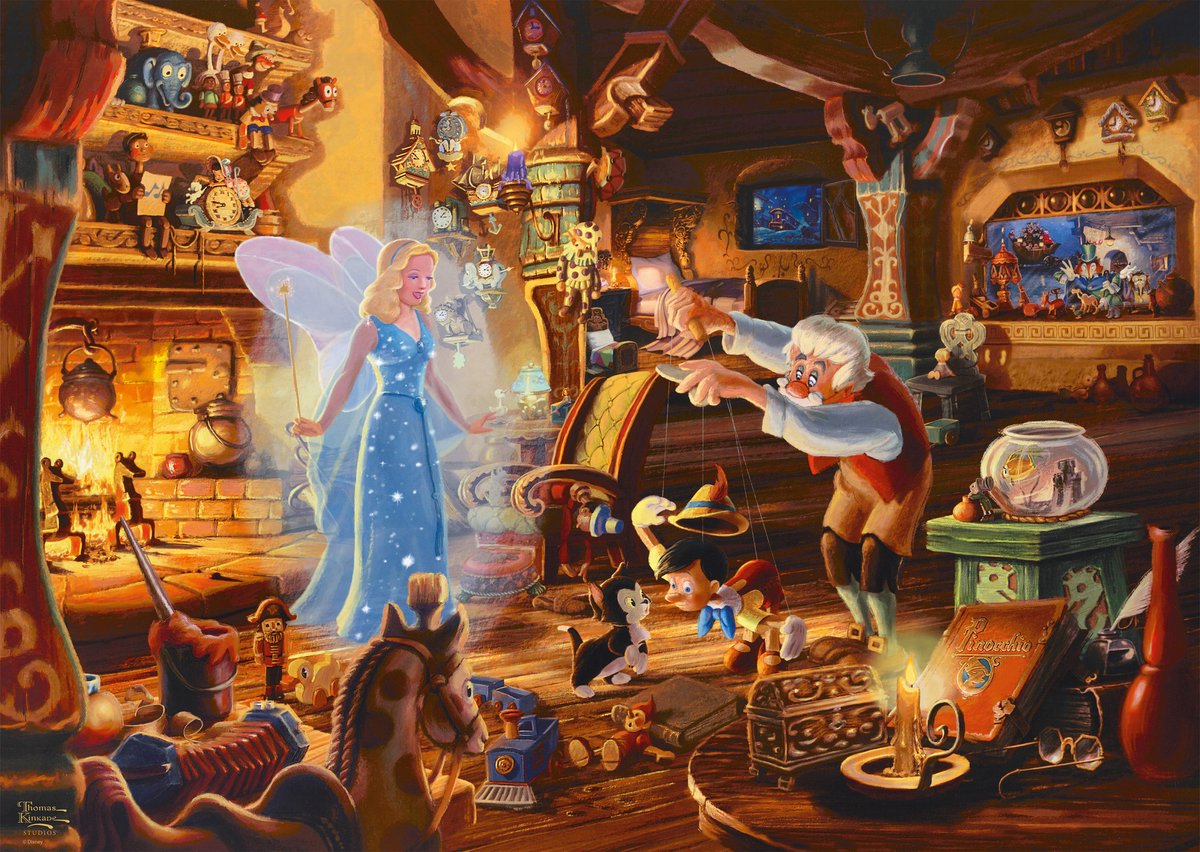 Schmidt - Disney Pinocchio - Thomas Kinkade - 1000 stk - puslespil