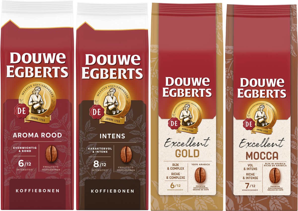 Douwe Egberts kaffebønner sort pakke - 4 x 500 gram