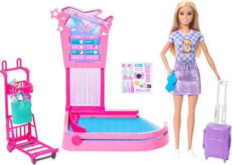 Barbie 'Malibu' rejsedukke - legesæt med bagagebælte og tilbehør