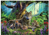 Ravensburger puslespil familie ulv i skoven - 1000 stykker dyr.
