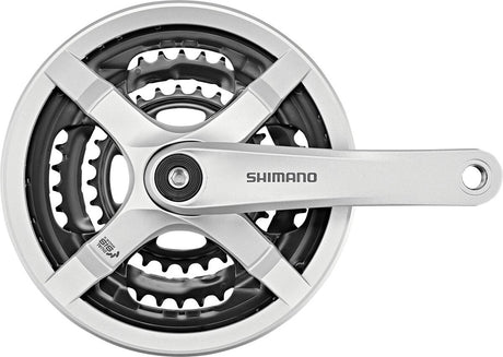 Shimano kranksæt 6 7 8 gear – 175 mm – 48 38 28 tænder – sølv