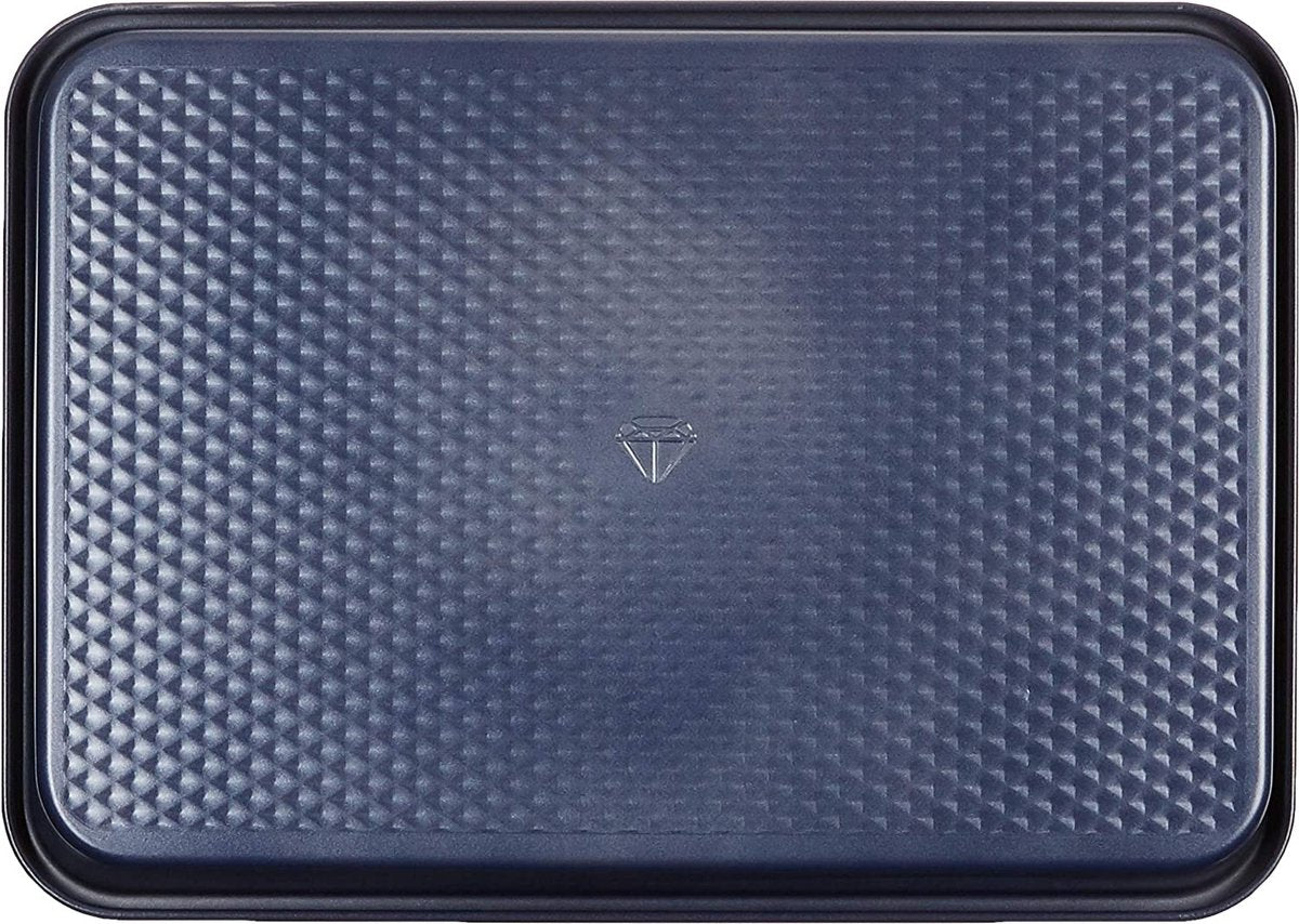 Blå diamant kageform 22x25,2cm - pfas-fri non-stick belægning - keramisk bagelag - ovnsikker op til 230°c - rektangulær - blå