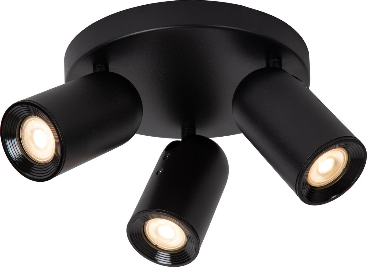 Lucide punch - loftspot (loftslampe) - ø 21 cm - 3xgu10 - sort