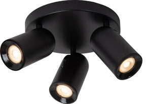 Lucide punch - loftspot (loftslampe) - ø 21 cm - 3xgu10 - sort
