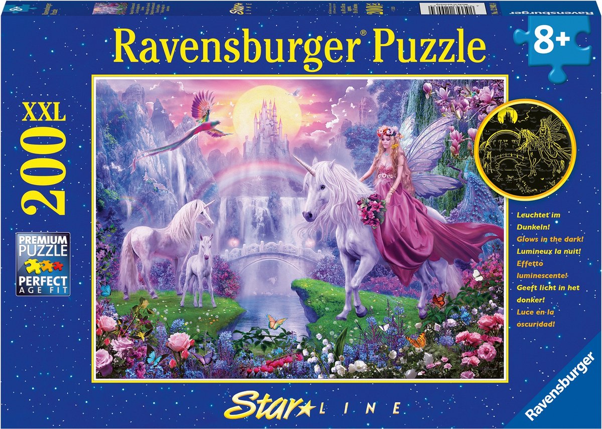 Ravensburger puslespil magisk enhjørning nat - puslespil - 200 brikker