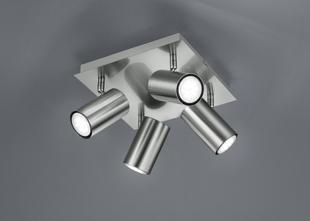 Trio marley - spot - nikkel mat - ekskl. 4x gu10 3w