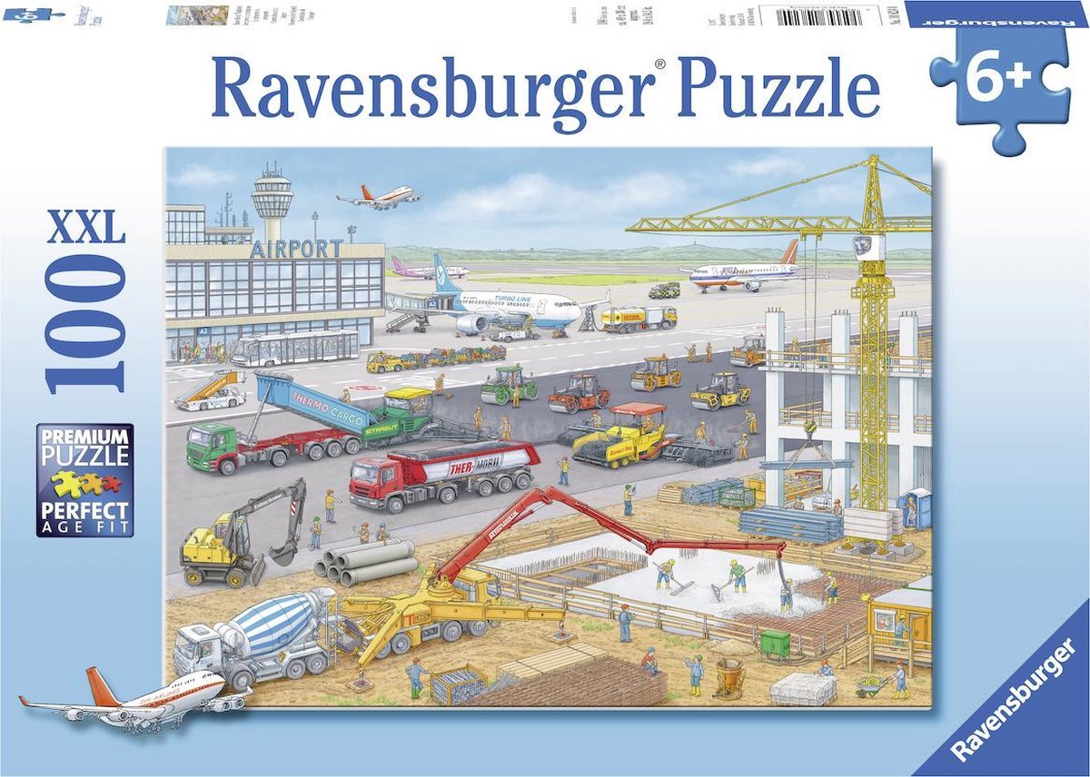 Bygning af Ravensburger-puslespil i lufthavnen - puslespil - 100 brikker