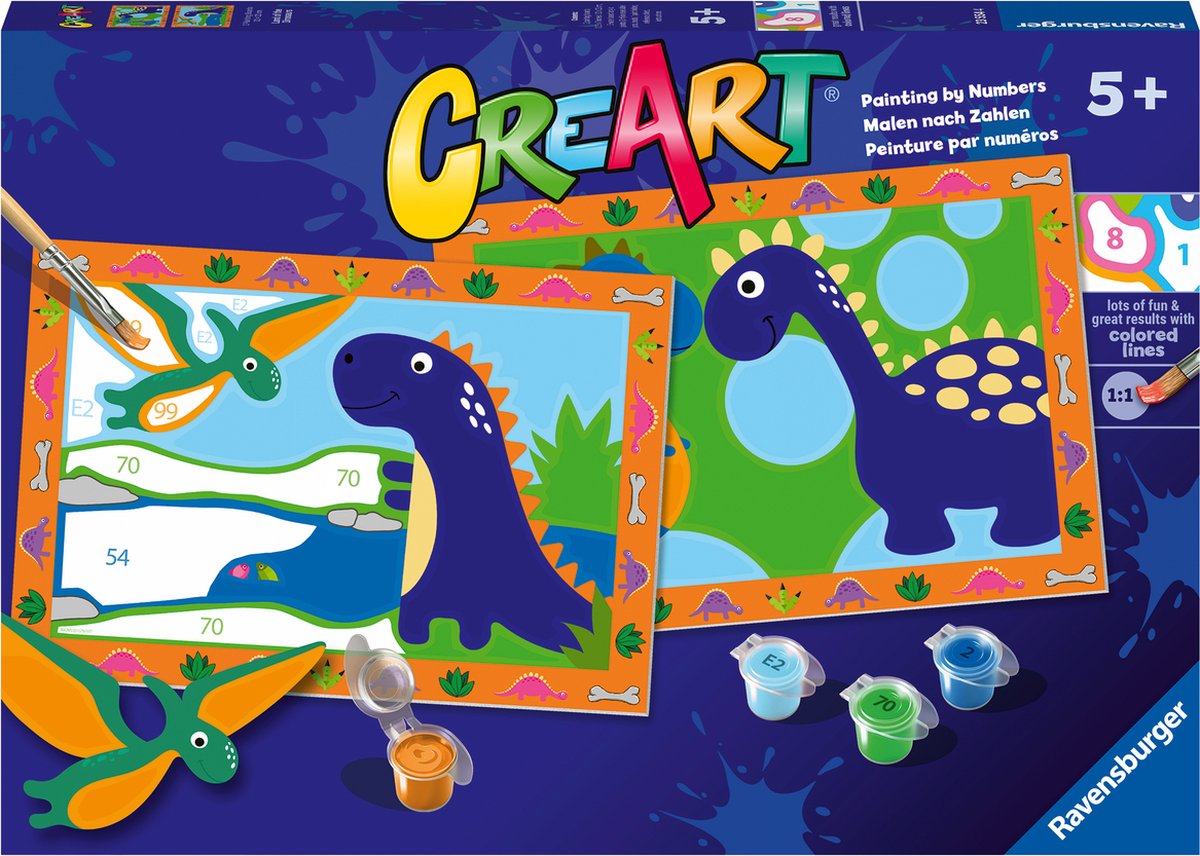 Ravensburger Creart Dinosaurernes land - Mal efter tal for børn