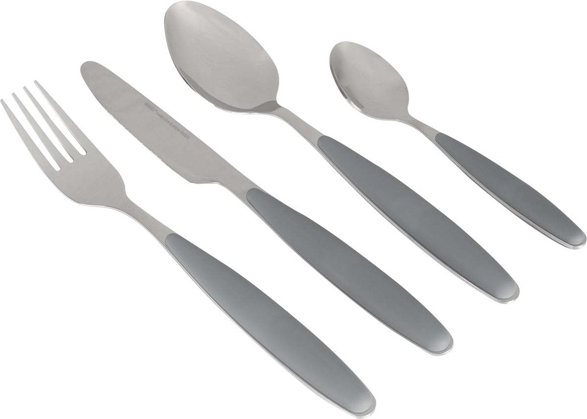 Gimex bestik - grå - soft touch håndtag - 16 stk