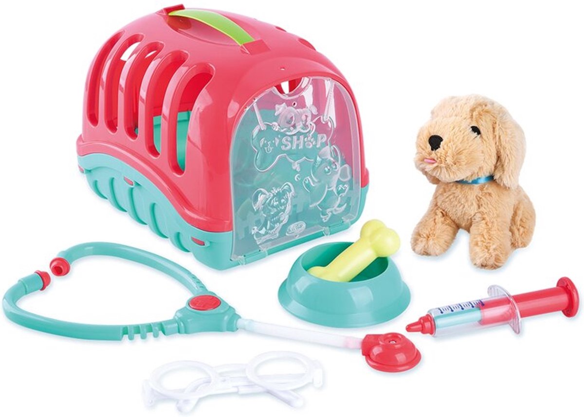 Playgo dyrerejsekurv med kælen hvalp - 7 stk.