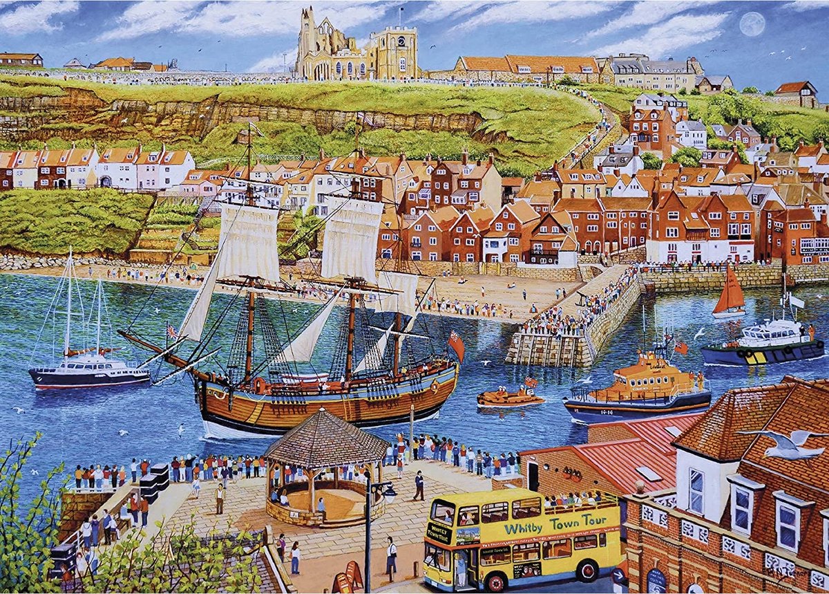 Gibsons - endeavour, whitby (af Roger Turner) - 1000 brikker 68×49cm (b×h) - puslespil for voksne