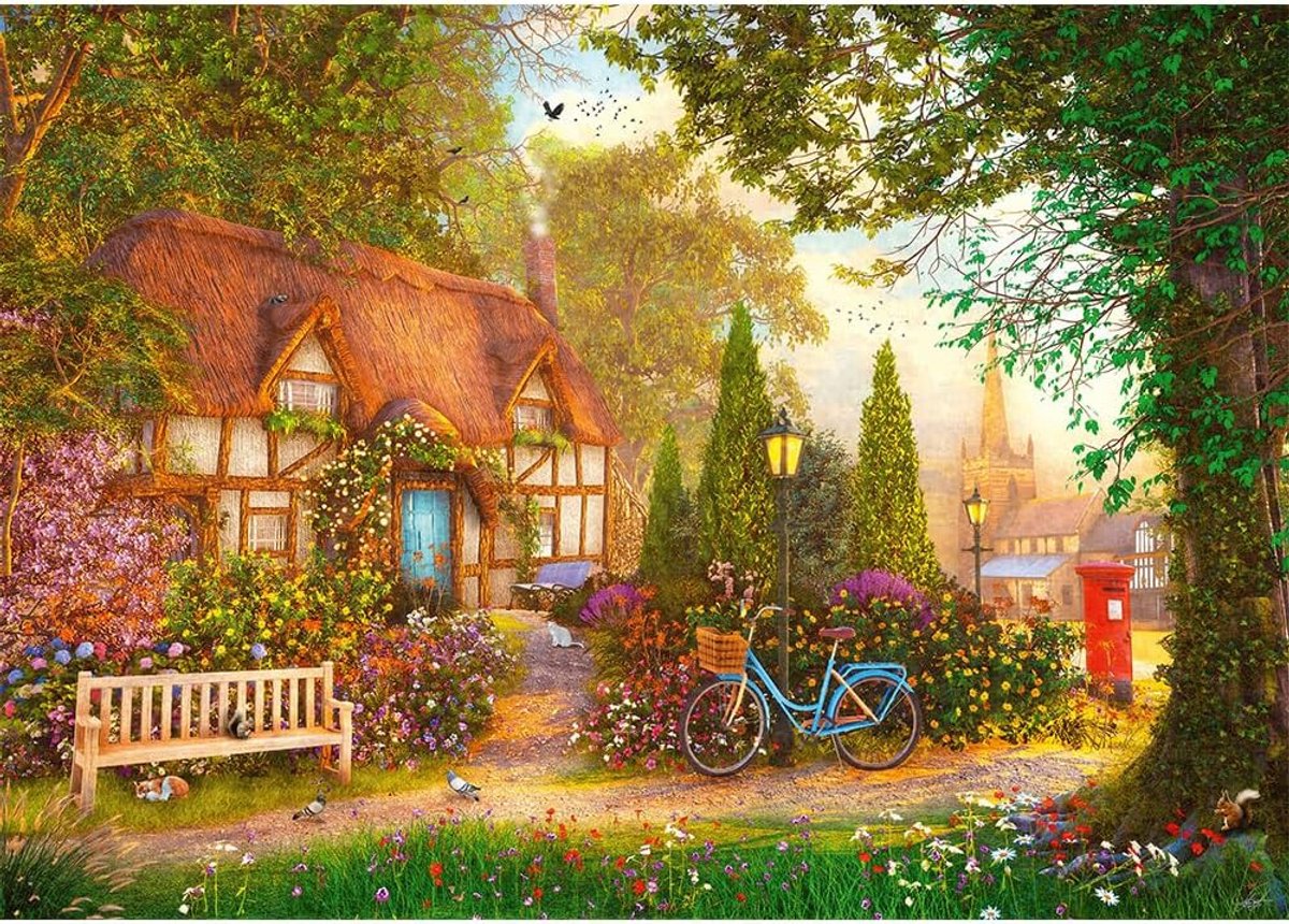 Trefl te-tidsserie - premium plus puslespil - 1000 stykker - domek pod strzechą - 68,3x48 cm