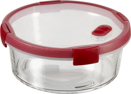 Curver smart cook madbeholder i glas rund - 1,2l - rød