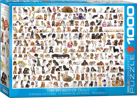 Eurographics - hundenes verden - 1000 brikker 68×48cm (b×h) - puslespil
