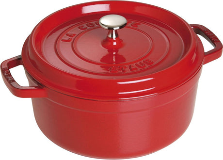 Staub gryderet cocotte - kirsebærrød - ø 24 cm 3,8 liter