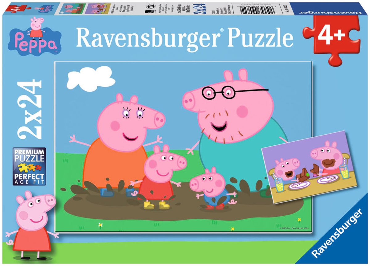 Ravensburger puslespil peppa gris - 2x24 brikker - børnepuslespil