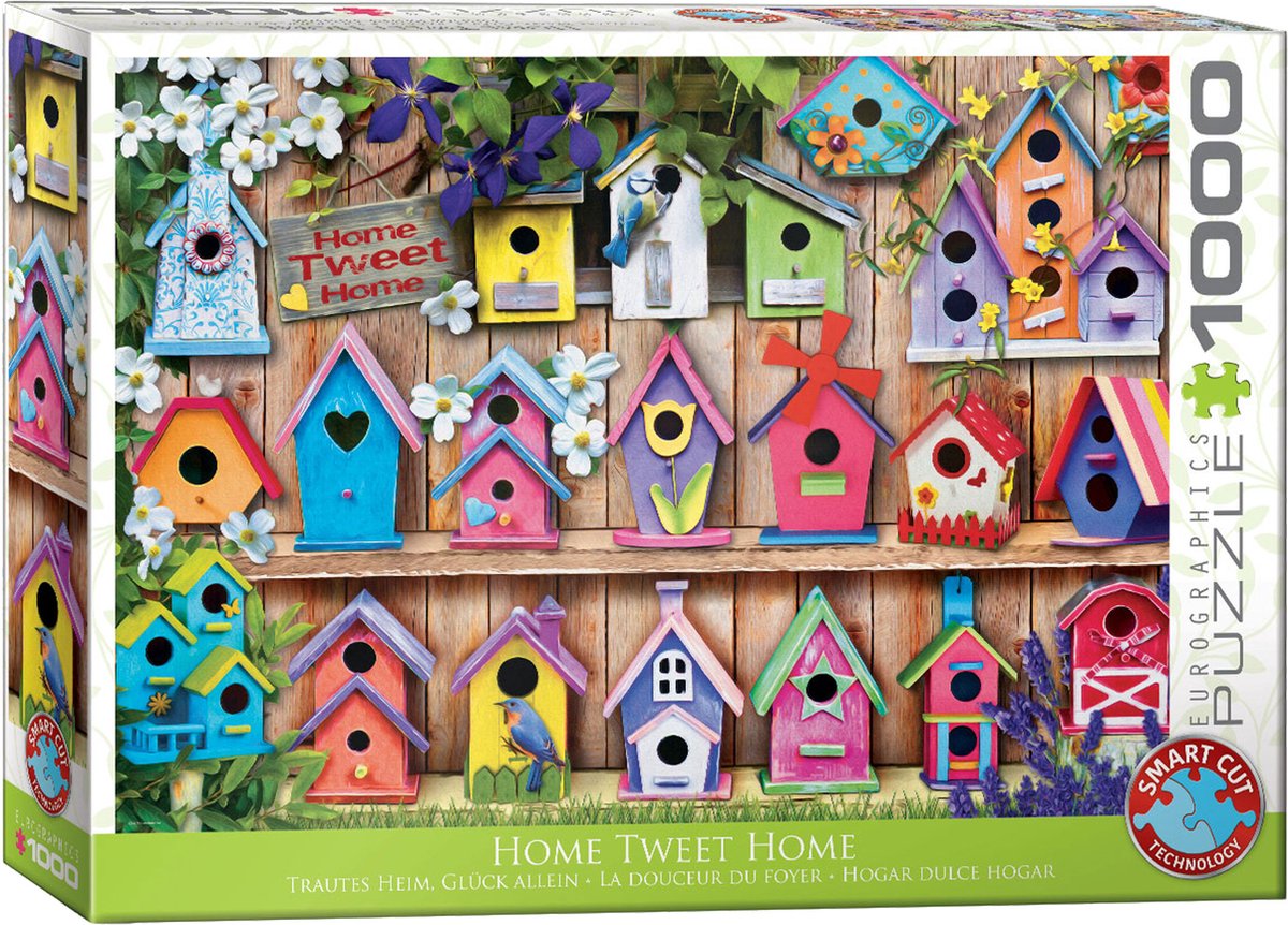 Eurographics - home tweet home (fuglehuse) - 1000 brikker 68×48cm (b×h) - puslespil