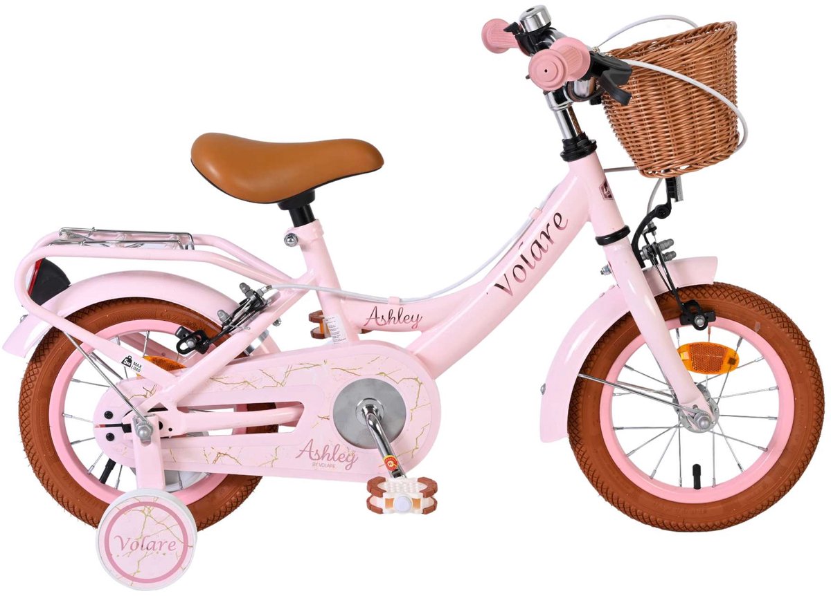 Volare Ashley børnecykel - piger - 12 tommer - pink - to håndbremser