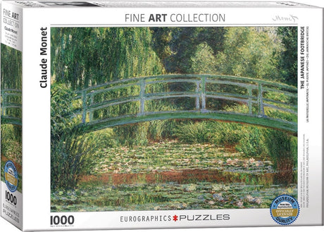 Eurographics - den japanske bro [le pont japonais] - claude monet - 1000 brikker 68×48cm (b×h) - kunstpuslespil