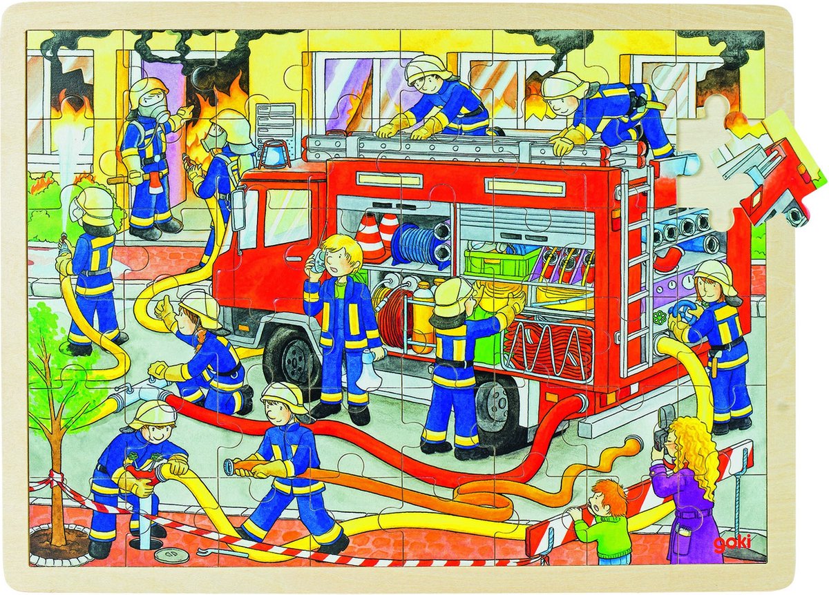 Goki Wooden Jigsaw Puzzle - Fire Brigade, 48 ..