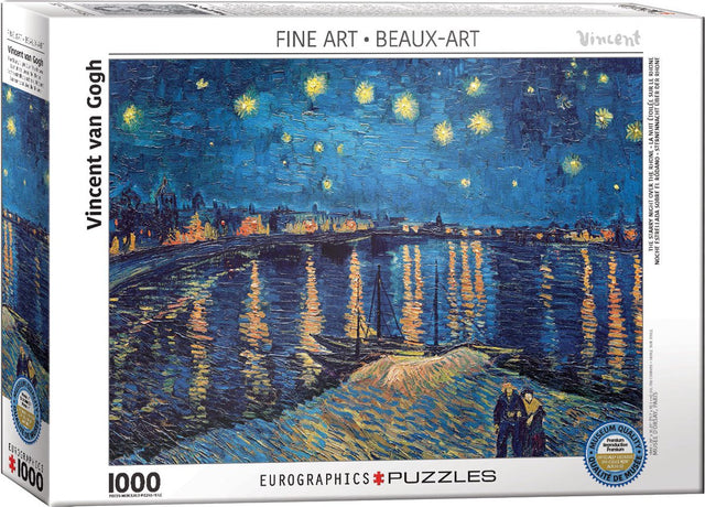 Eurographics - stjerneklar nat over rhône - vincent van gogh - 1000 brikker - kunst puslespil