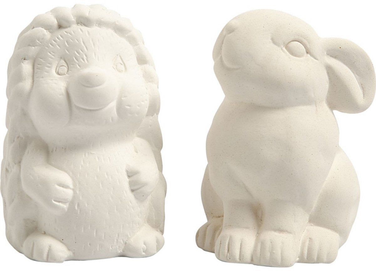 Creativ firma terracotta pengekasser 10 cm kanin og pindsvin