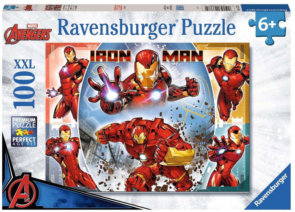 Ravensburger puslespil marvel iron man - puslespil - 100 xl brikker