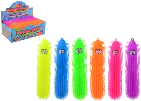 Johntoy fluffy orm fidget legetøj 50cm flerfarvet.