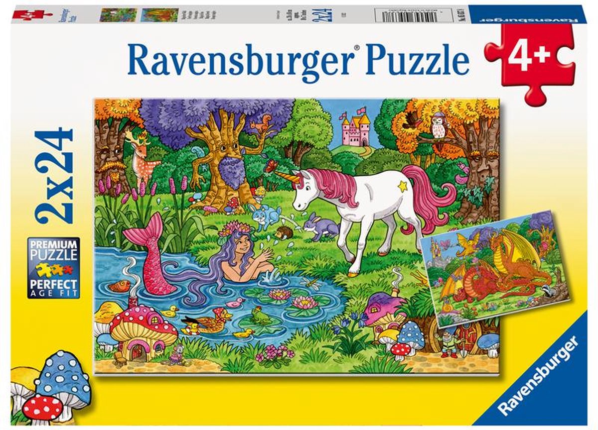 Ravensburger puslespil magisk skov - to puslespil - 24 brikker - børnepuslespil