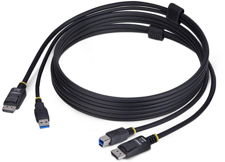 Startech .com 1,8 m skærmport og USB KVM-kabel, 5 Gbps, 4K 60Hz, HDR10, DP 1.2 og USB-kombikabel til KVM-switche
