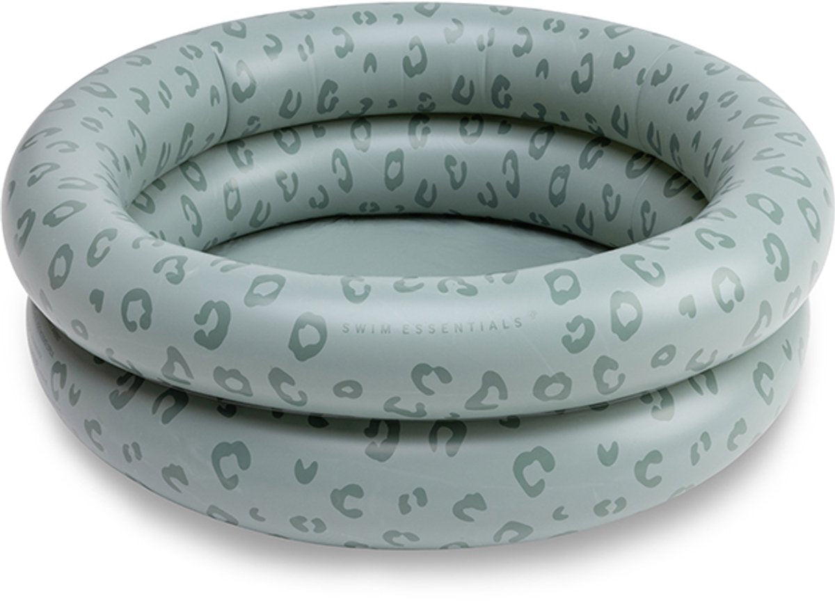 Svømmeudstyr - swimmingpool - ø60 cm - grøn - leopardprint - baby