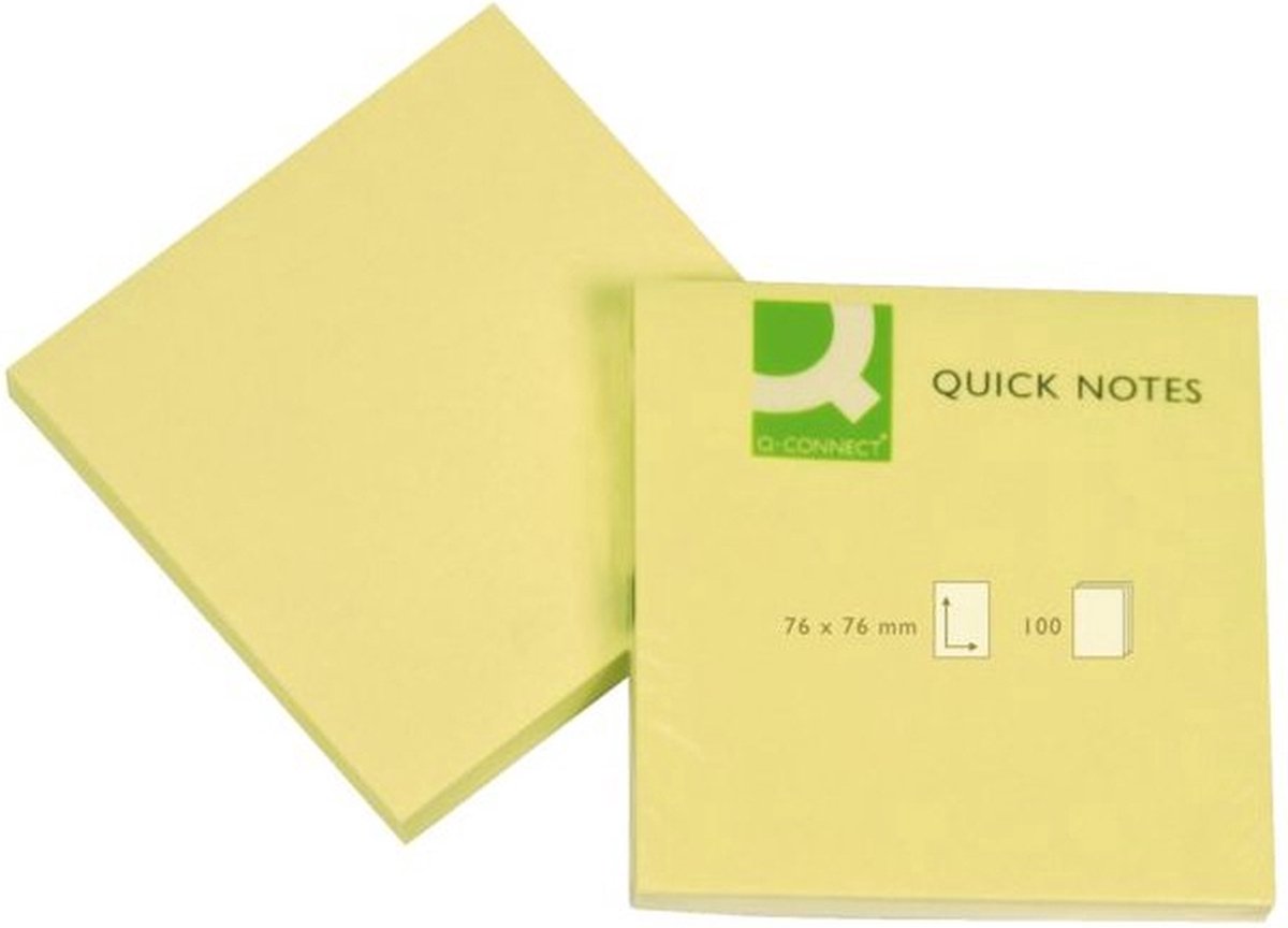 Umærkede sans marque q-connect hurtige noter 76x76 mm 12-pak.
