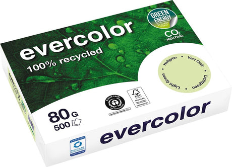 Clairefontaine evercolor | farvet genbrugspapir | a4 | 80g | 500 ark | lysegrøn