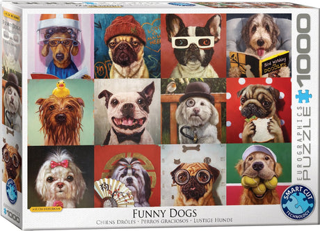 Eurographics puslespil sjove hunde dyr - 1000 stykker pap.