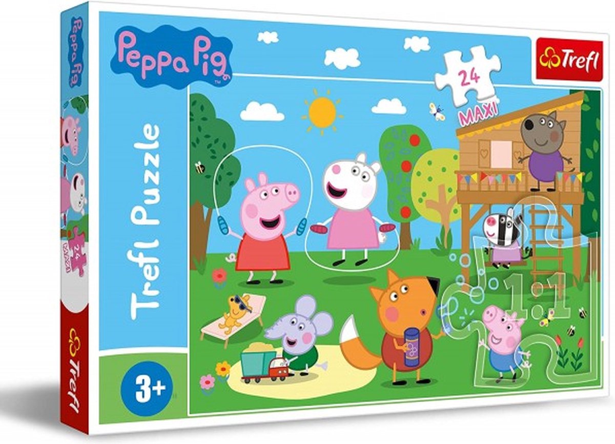 Trefl peppa gris puslespil - sjov i græsset - 24 brikker.