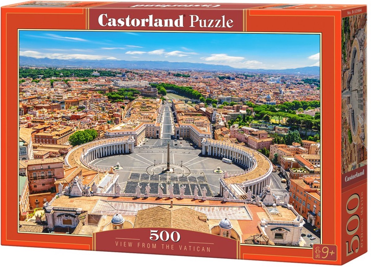 Castorland udsigt fra Vatikanet – puslespil – 500 brikker – satin finish – perfekt pasform – Europæisk kvalitet